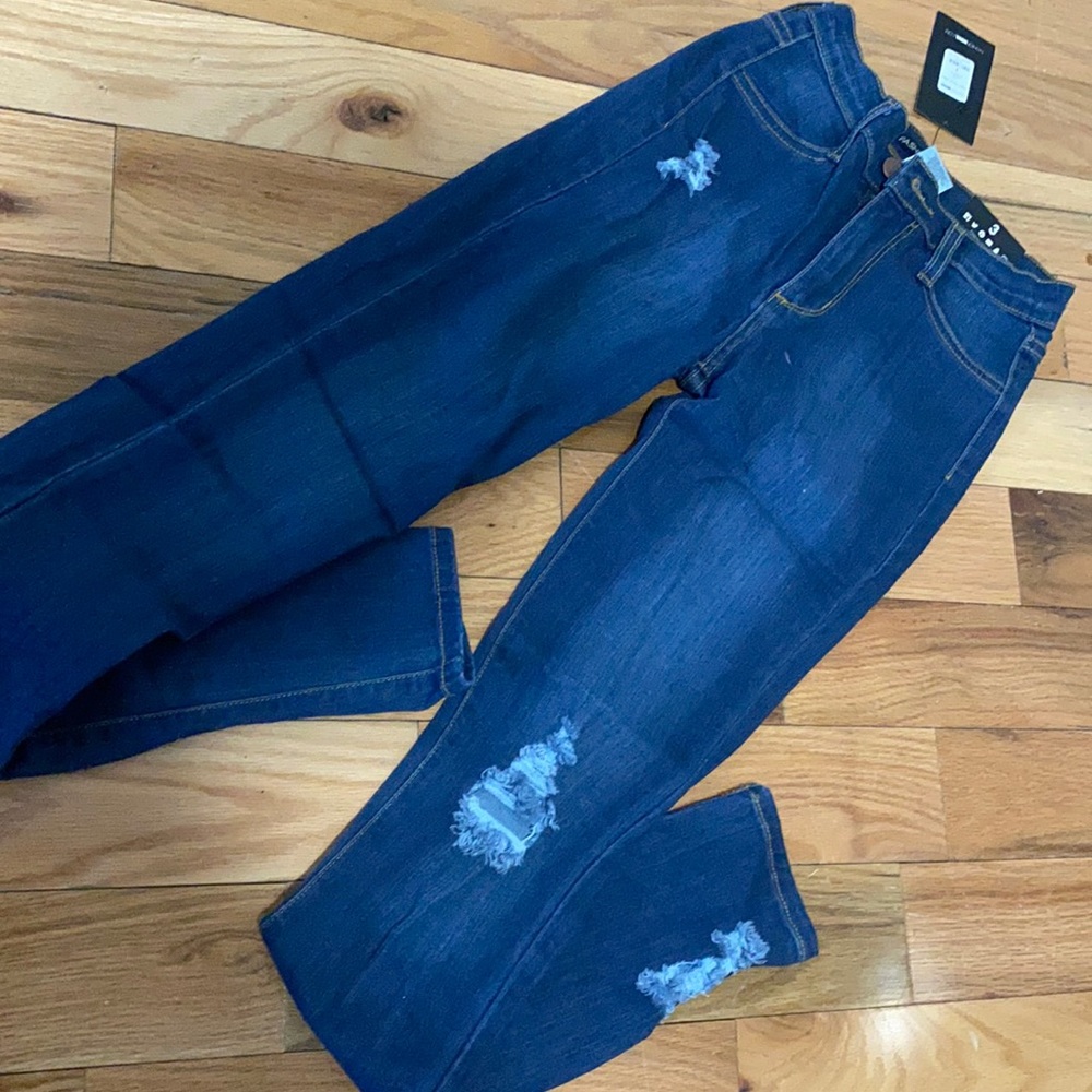 Fashion Nova High waisted blue jeans (Size 3)